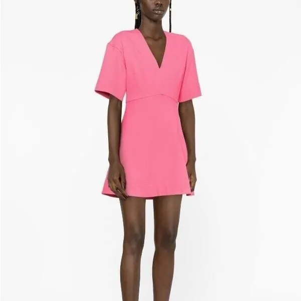 Ganni  Stretch Suiting V-Neck Mini Dress - Image 3
