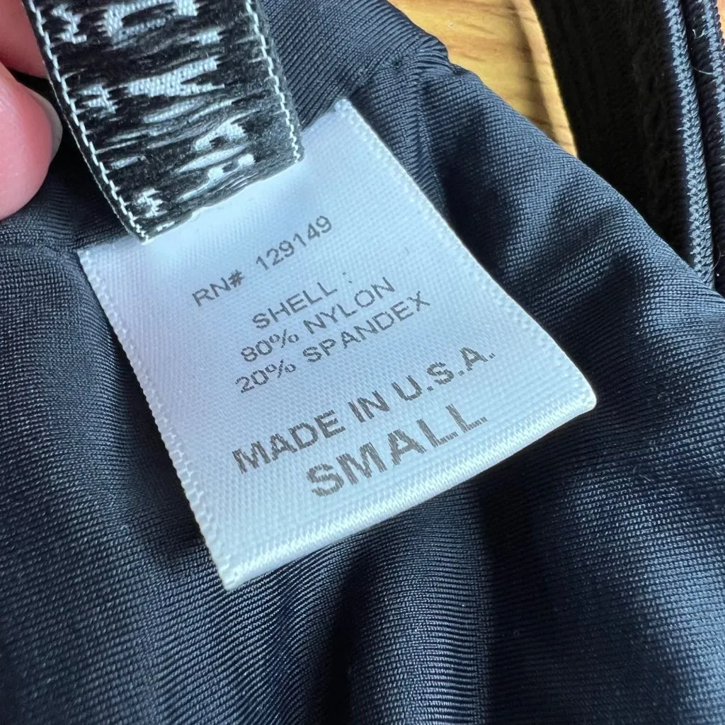 Dippin Daisys‎ Ribbed Keyhole Bikini Swim Top Size S Black Front Tie Strappy NEW - Image 5