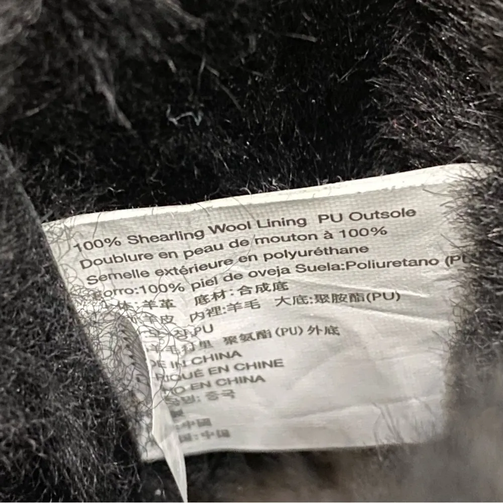 KIRKLAND Signature Genuine Sheepskin Black Shearling Short Boots Size 8 - Image 11