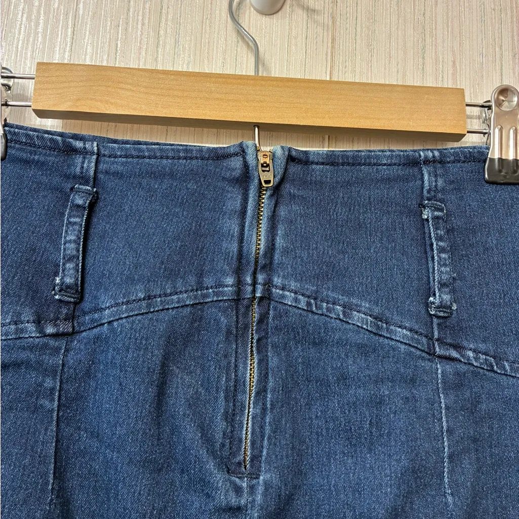 Free People Denim Mini Skirt Womens Size 2 Boho Y2K Western Festival Indie - Image 3