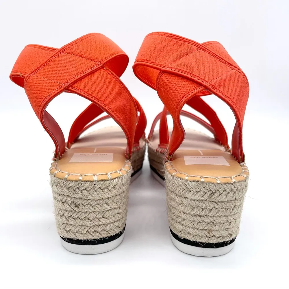 Dolce Vita Lury Espadrilles Wedge Platform Sandals Orange Size 8.5 - Image 5
