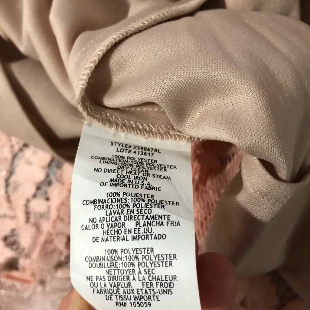 Avery G Blush Floral Lace Mermaid Formal Dress Size 2 Pink - Image 9