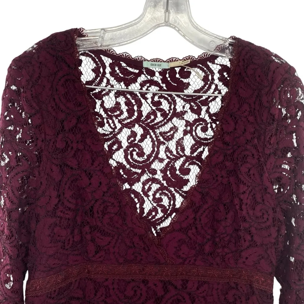 Kimchi Blue Dress Babydoll Lace Maroon Vamp Whimsigoth - Image 10