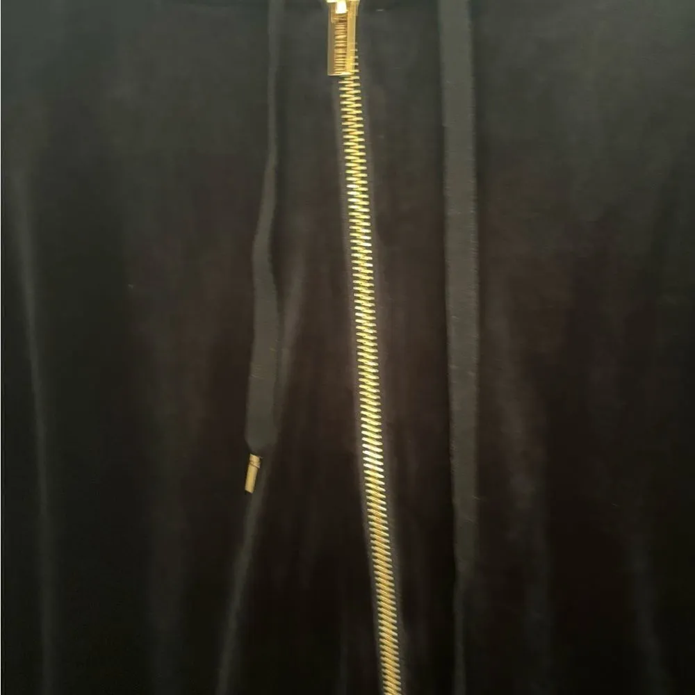 White Mark black velour zip up hoodie with gold zipper L Size L - Image 7