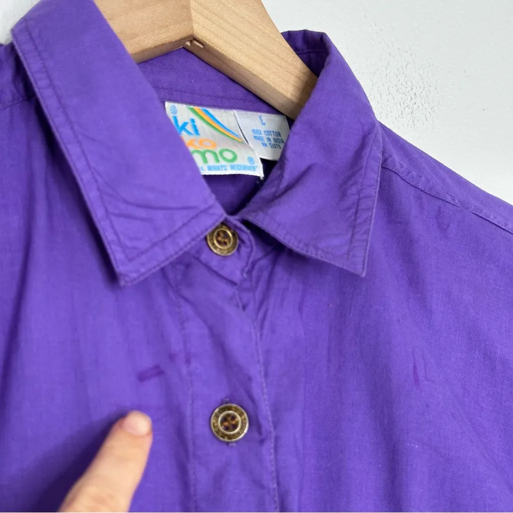 Vintage Purple 100% Cotton Button - Image 11