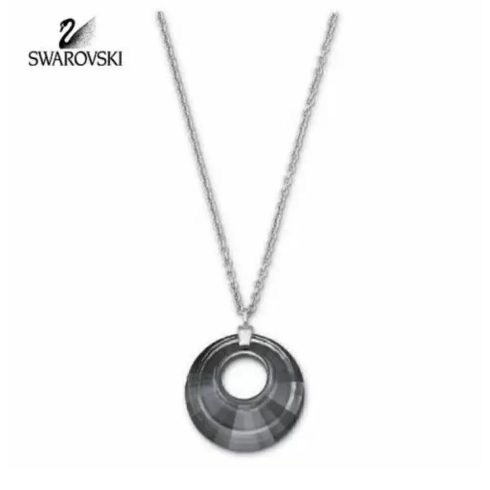 Swarovski Crystal TURN NECKLACE Mini Crystal Silver Night Pendant - Image 4
