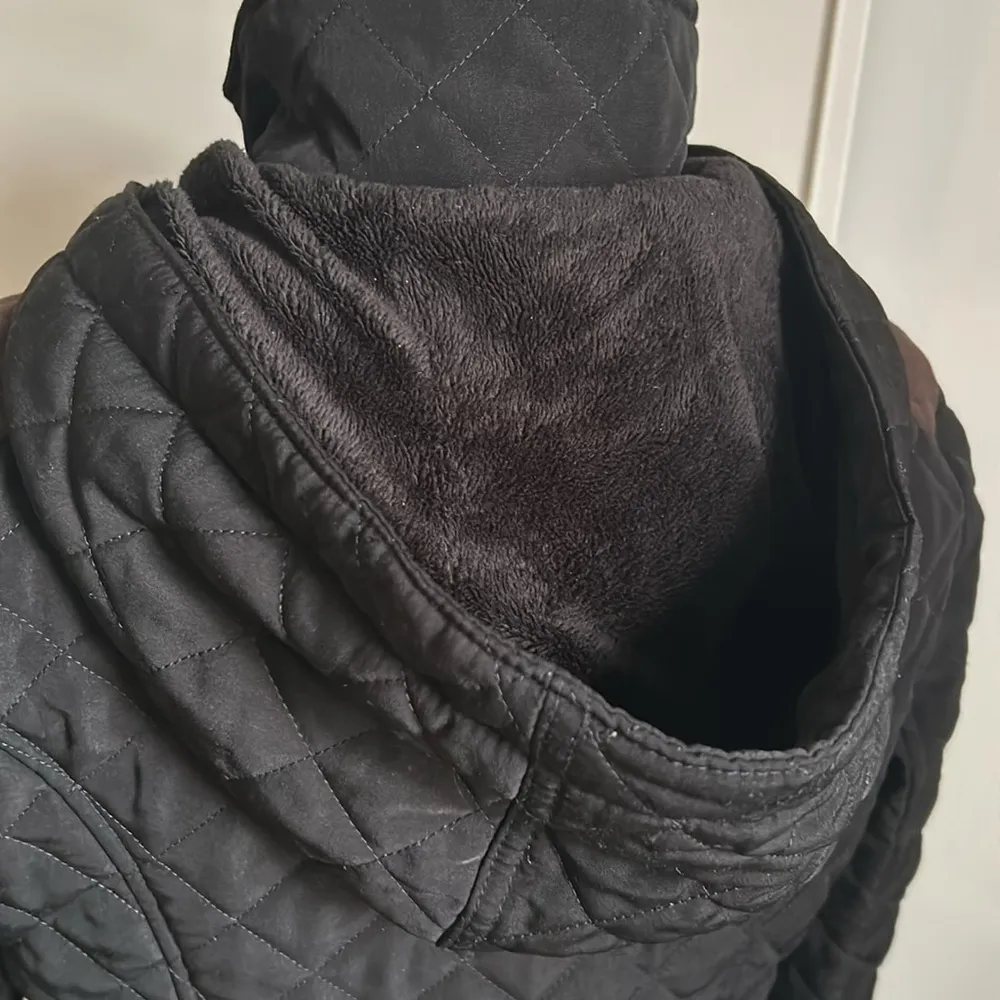 Laundry by Design Quilted Mid-Length Faux Fur Detachable Hood Zip Snap Up Jacket - Image 8