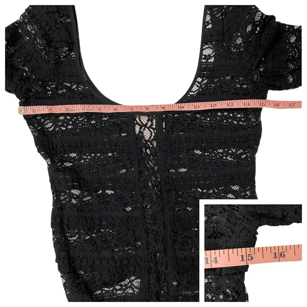 Cinq A Sept Marla Silk Lace Bodysuit - Black - Small - Image 7