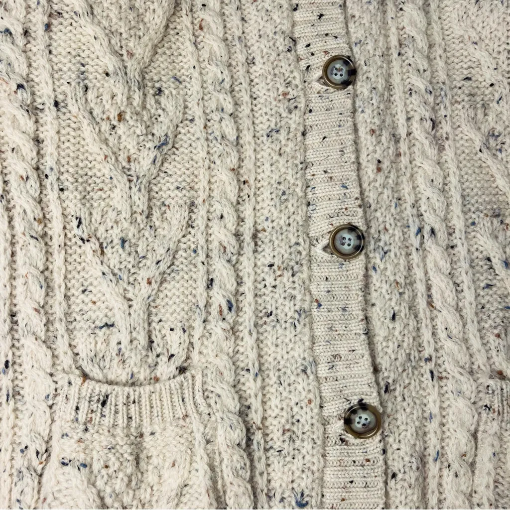 VTG Acorn 100% British Wool Aran Cable Knit Size Large Fisherman Sweater Unisex - Image 11