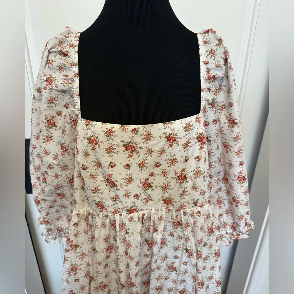 Arula B Puff Sleeve Floral Maxi Dress Bohemian Flowy Plus Size Altar’d State Pink - Image 3