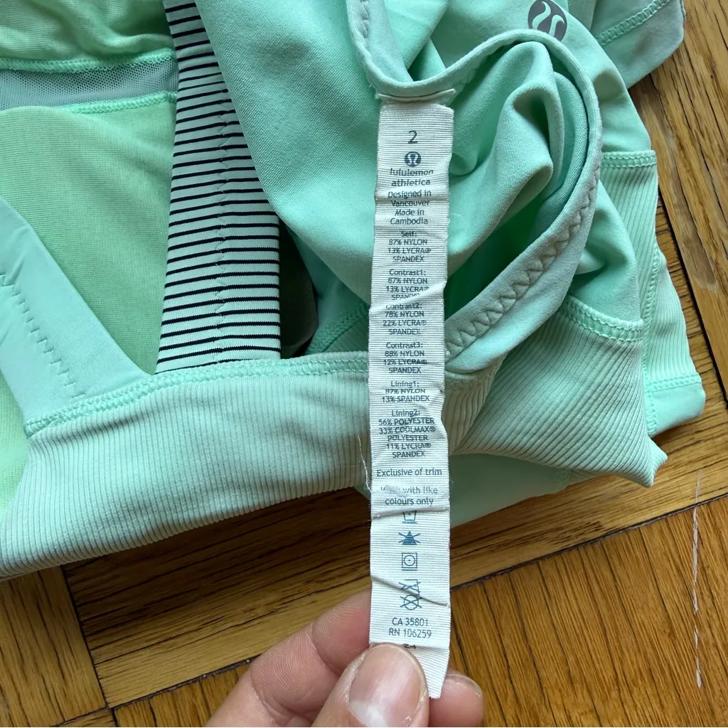 Lululemon Core Kicker Tank, Size 2, Fresh Teal / Mini Hyper Stripe Fresh Teal - Image 7