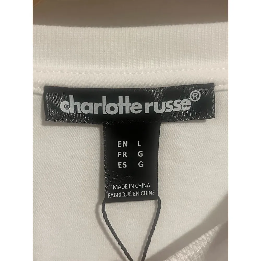 Charlotte Russe T Shirt Women's Size L White Support Your Local Cowboys Tee NEW - Image 6