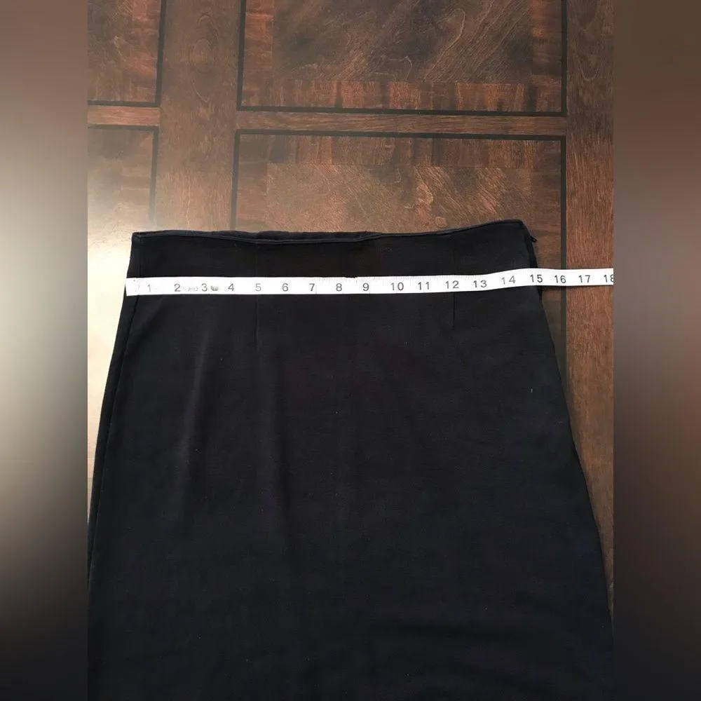 Vintage 90s Black A Line Maxi Skirt Sz M Size M - Image 5