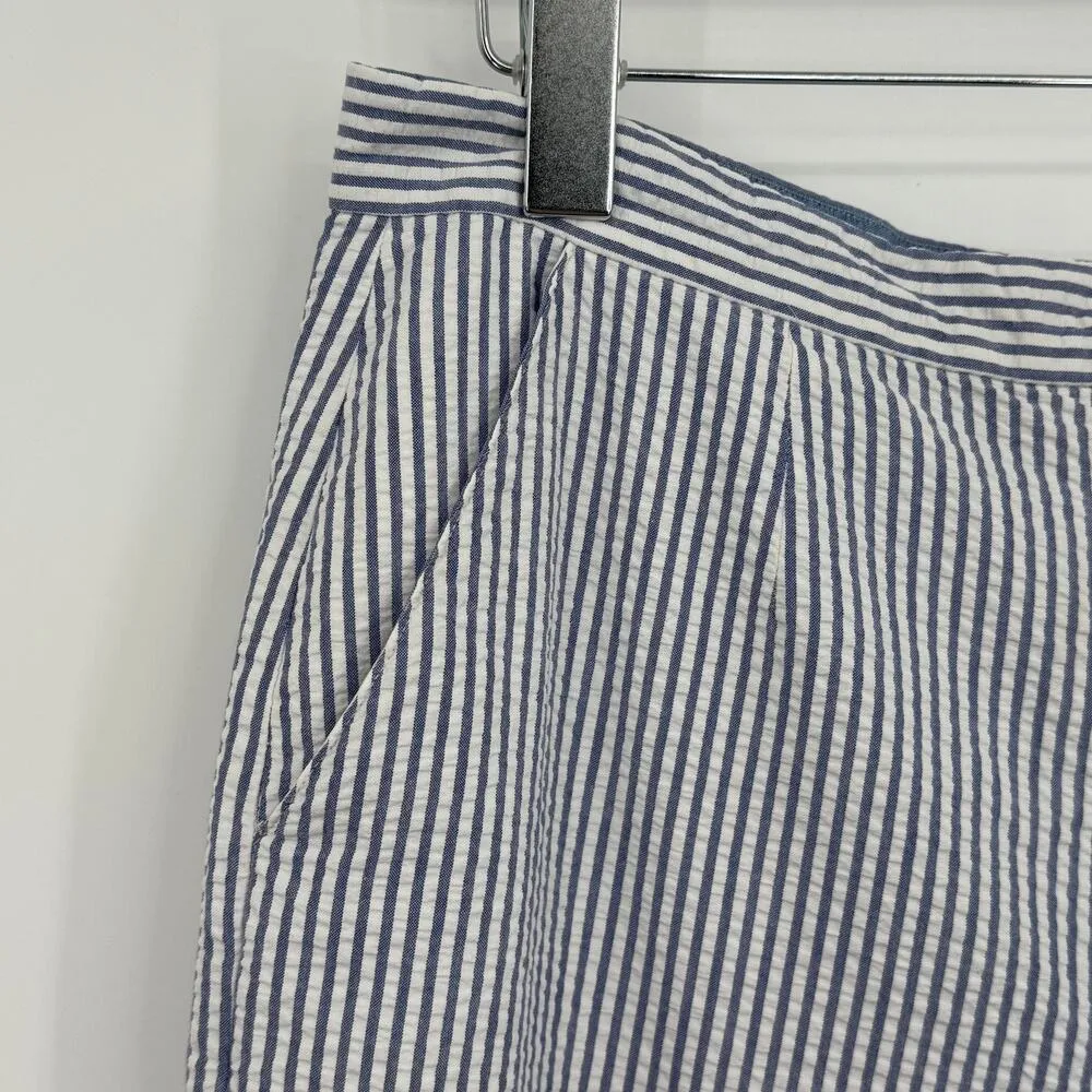Tommy Hilfiger pants women's 14 ankle seersucker blue white stripe nautical - Image 3