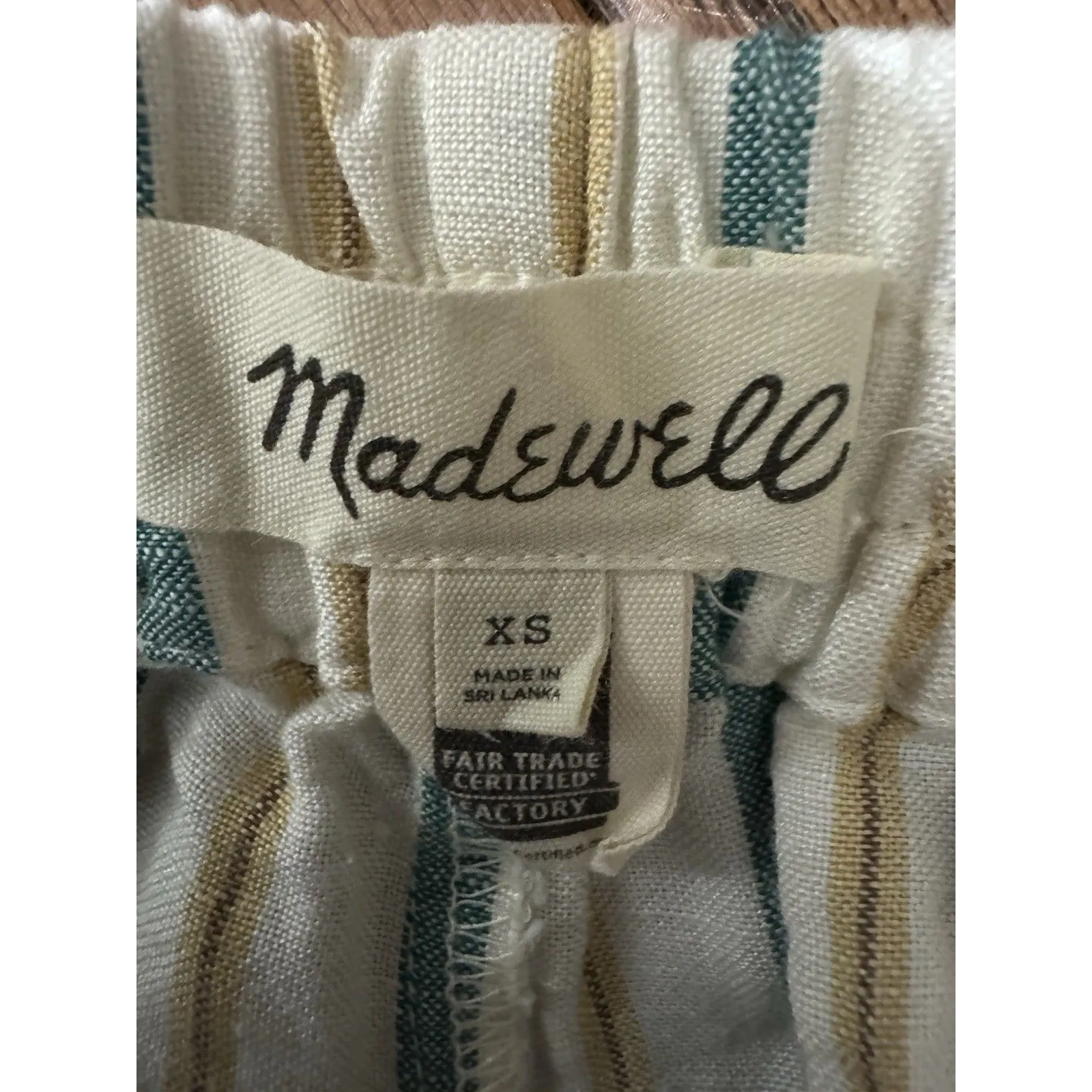 Madewell Stripe Linen Blend Shorts Women’s‎ XS (Inseam 4) y2k style - Image 2