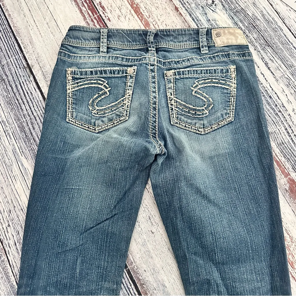 Vintage Y2K Silver Denim “Suki” Low Rise Flare Jeans - Image 3