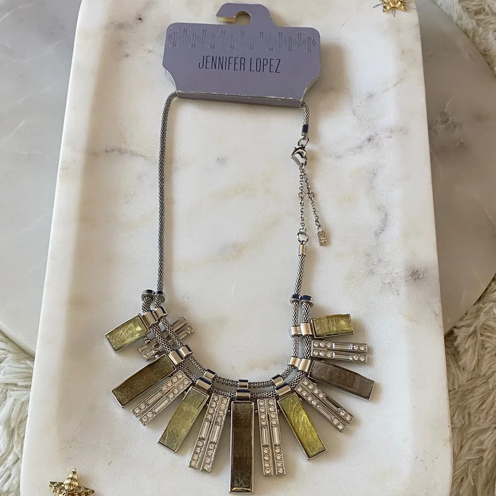 NWT Jennifer Lopez Graduated Geometric Bar Statement Necklace - Image 2