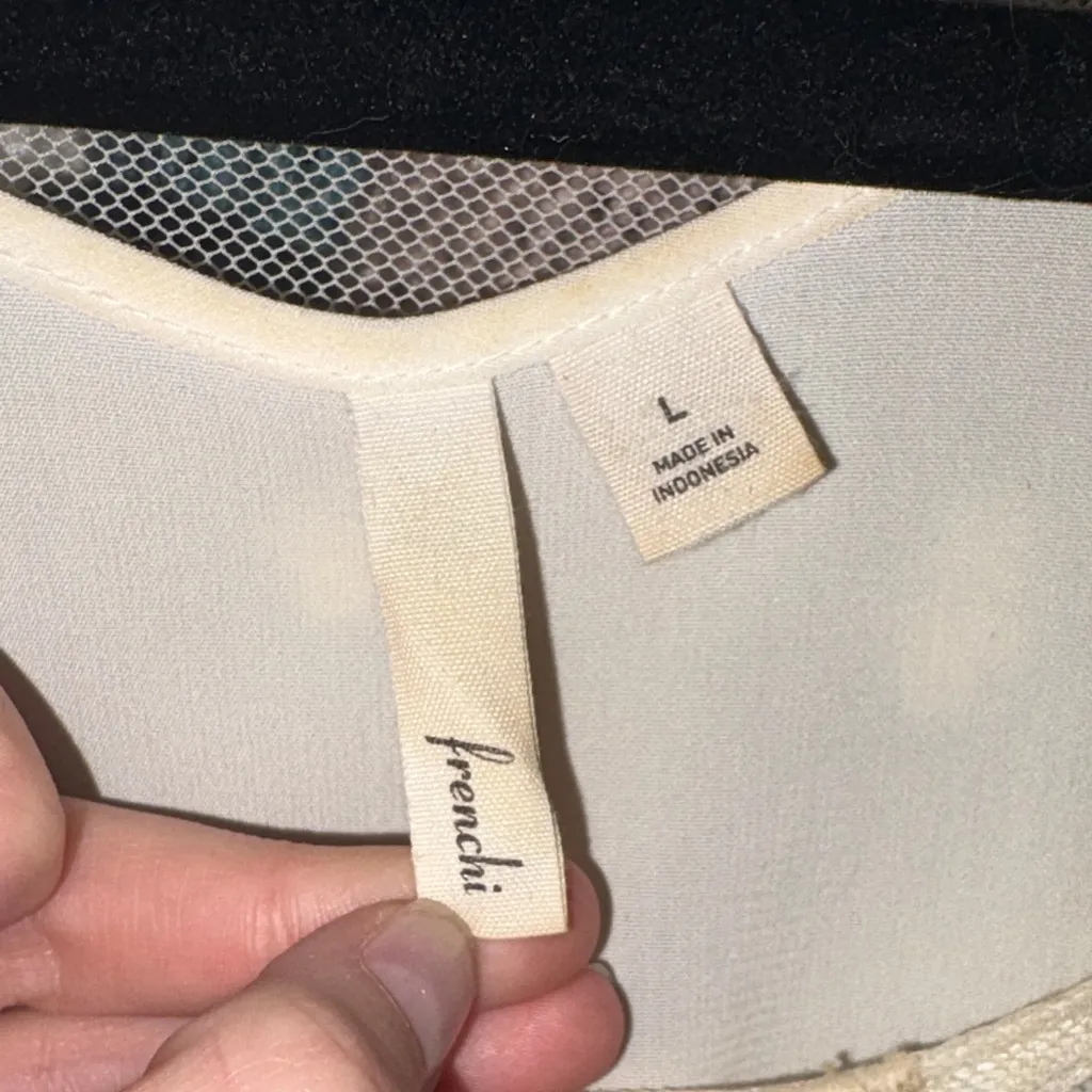 MM Couture White Embroidered Mesh Blouse - Image 3