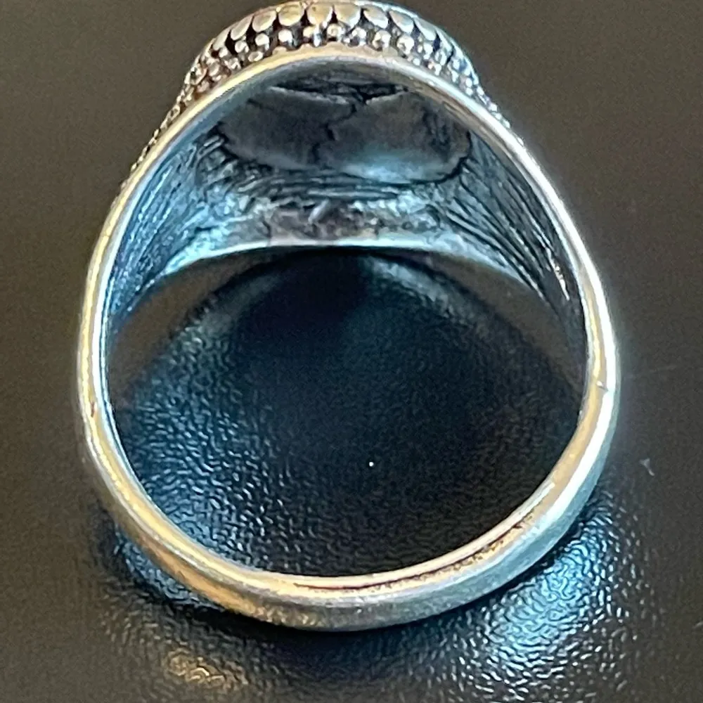 Oval obsidian gemstone S925 silver ring size 10.5 Black - Image 4