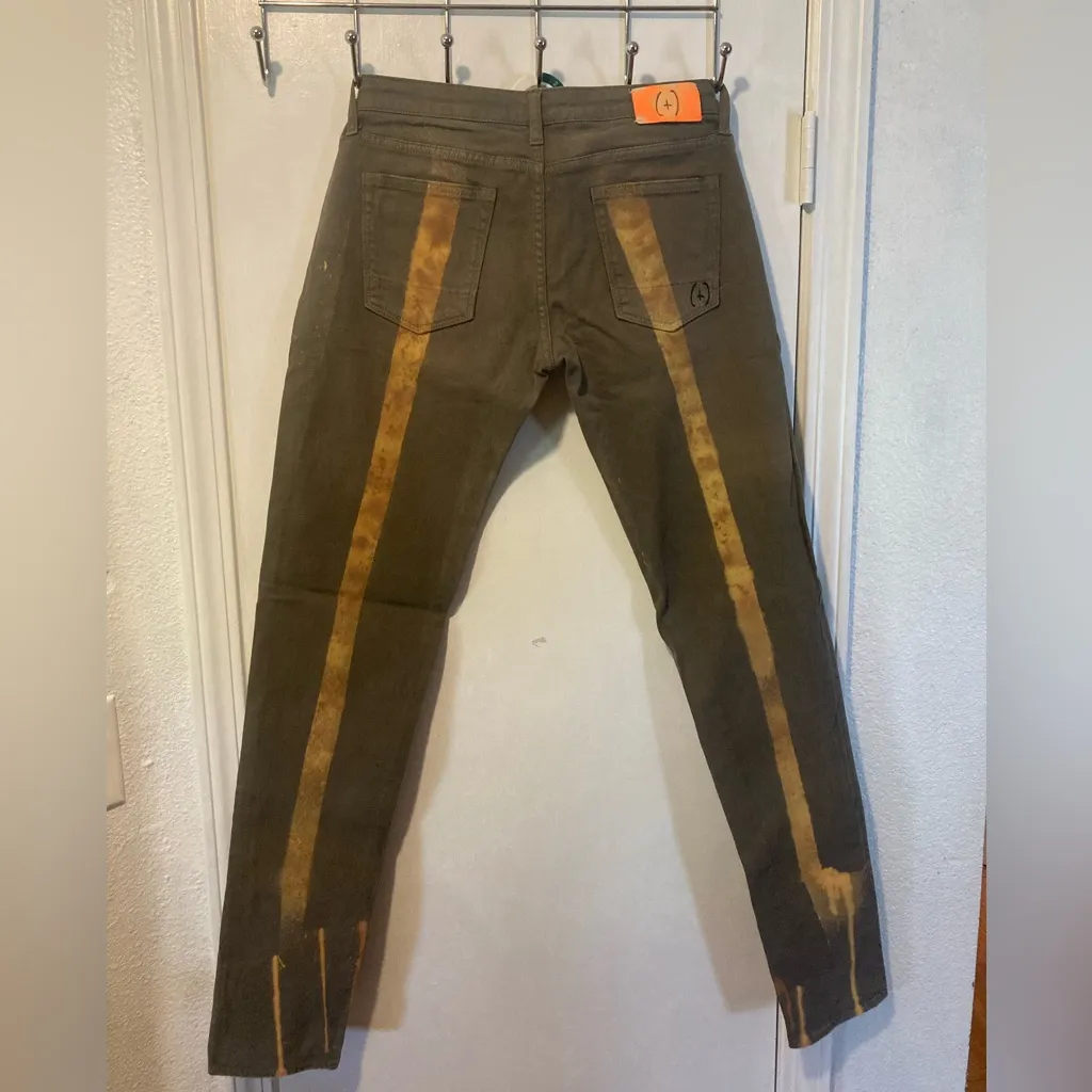 (+) People of Italy women’s size 31 stone denim customized skinny jeans 31x35 Gray - Image 5