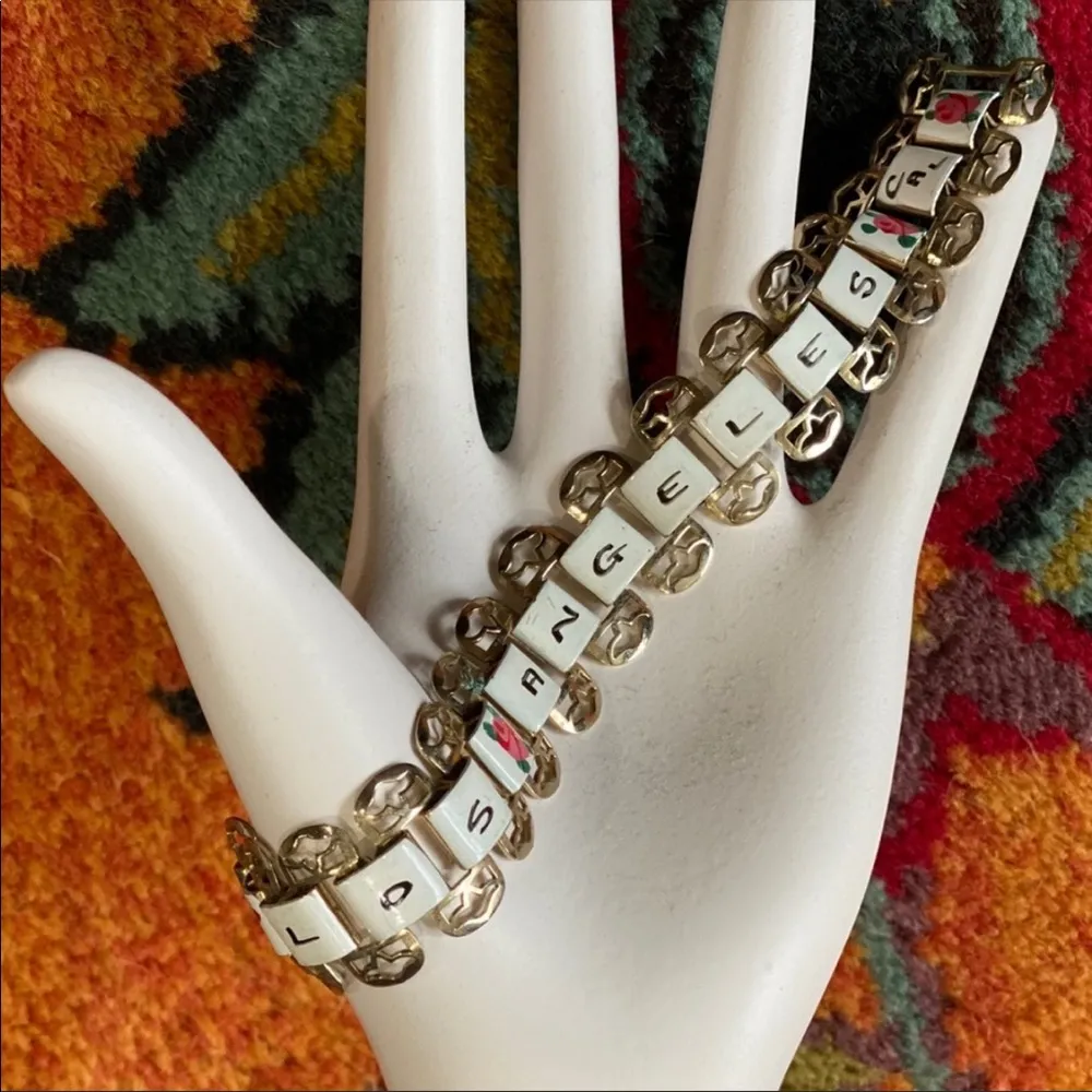 Vintage 1940s 1950s Los Angeles Panel Bracelet - Image 2