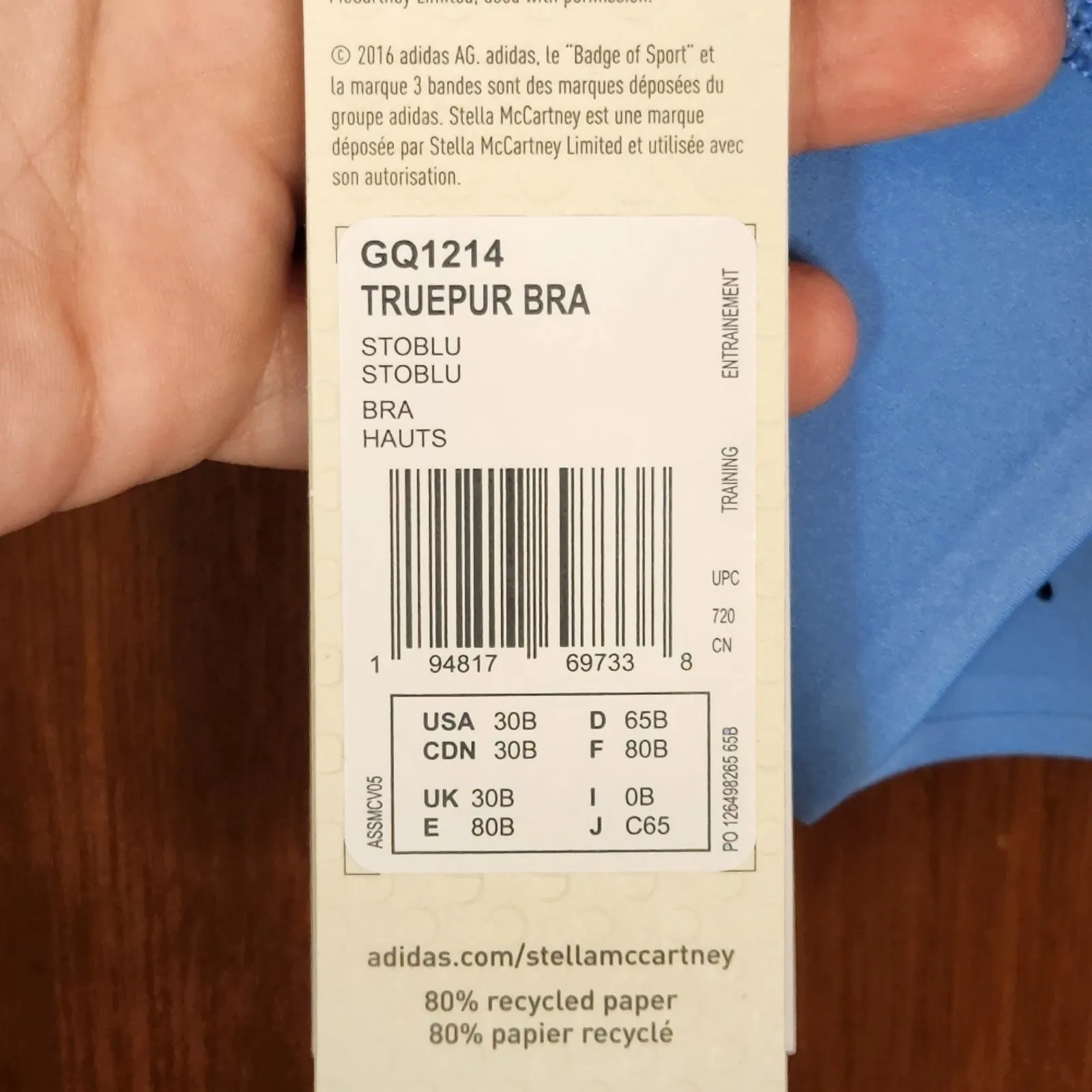 Adidas by Stella McCartney Cutout Neoprene Athletic Sports Bra Size 30B - Image 7