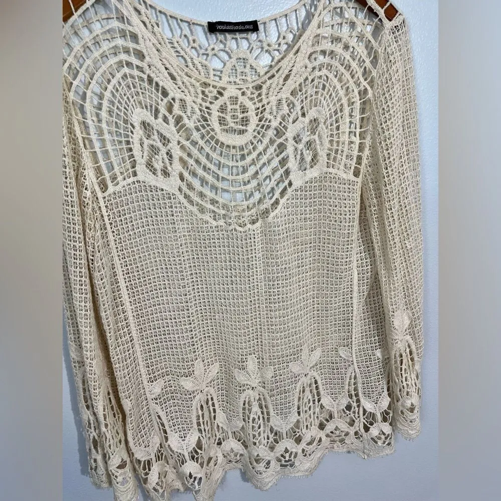 You Are Not Alone Crochet Sweater Size M - Image 2