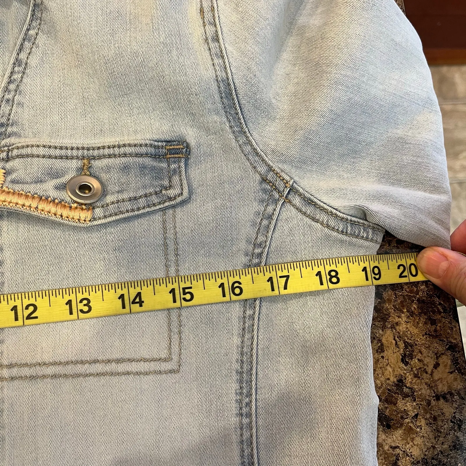 Tribal Light Blue Jean Jacket Pastel‎ Stitching Medium - Image 7