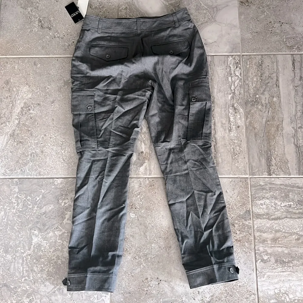 Lauren Ralph Lauren Wool Twill Cargo Pants in Grey, Size 8 New w/Tag $245 Gray - Image 3