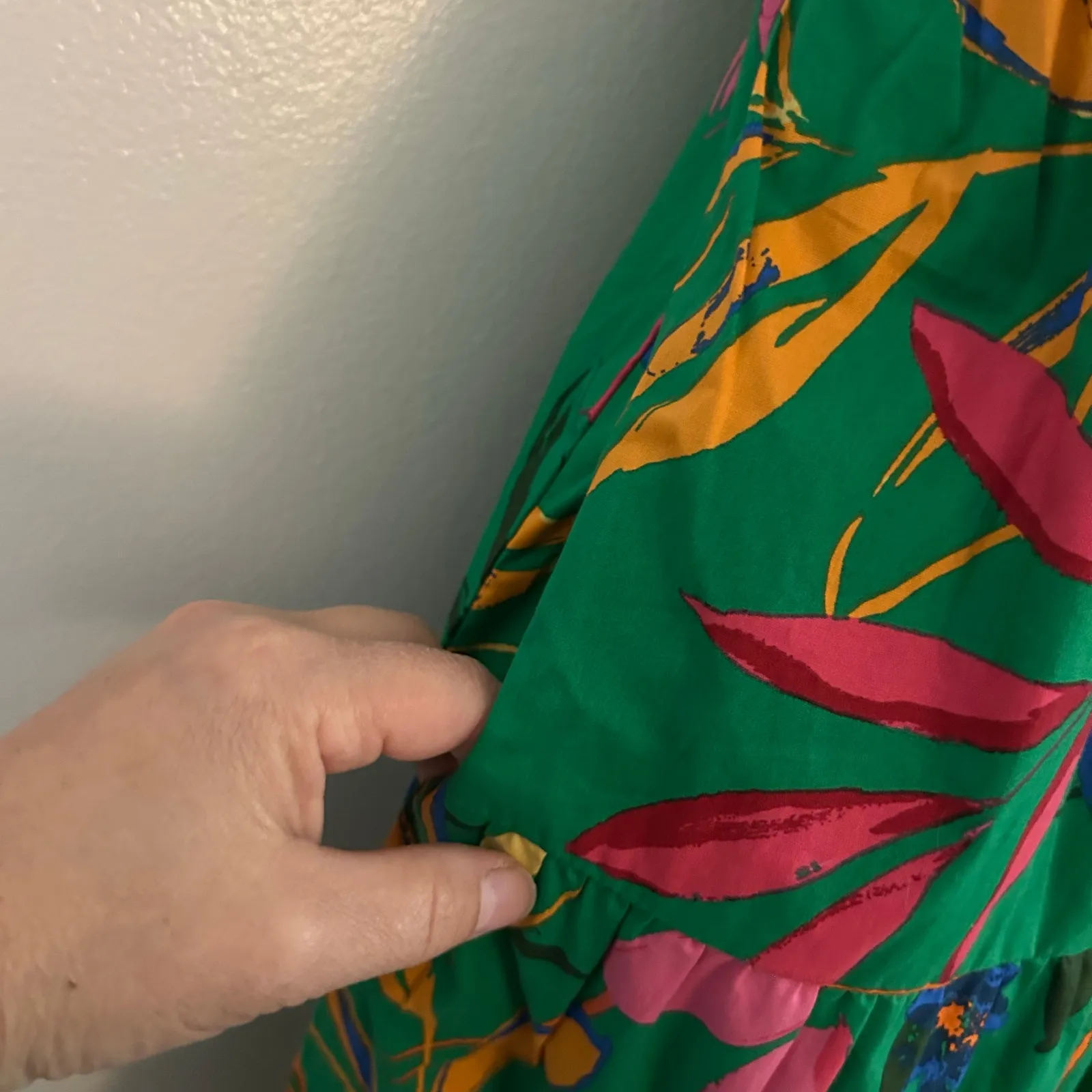 J. Crew Women's Printed Tiered Halter Midi Dress Bright Clover Tropical 0 P New - Image 5