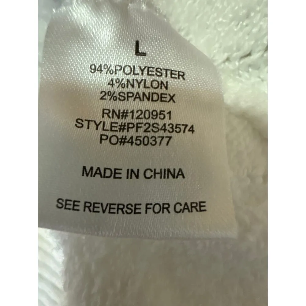 Pink Rose White Argyle Knit Long Sleeve Button Down Cardigan Sweater Top Size L - Image 4