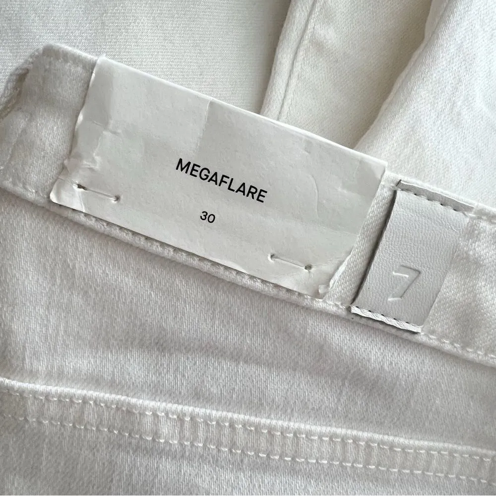 NWT 7 For All Mankind Mega Flare Jeans in Clean White Sz 30 - Image 13