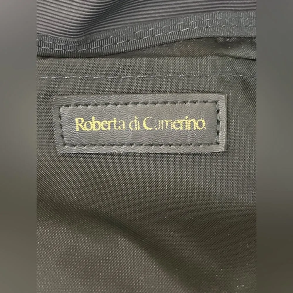 Roberta di Camerino Nylon Bucket Bag Red Green Navy Vintage Italy Crossbody Black - Image 7