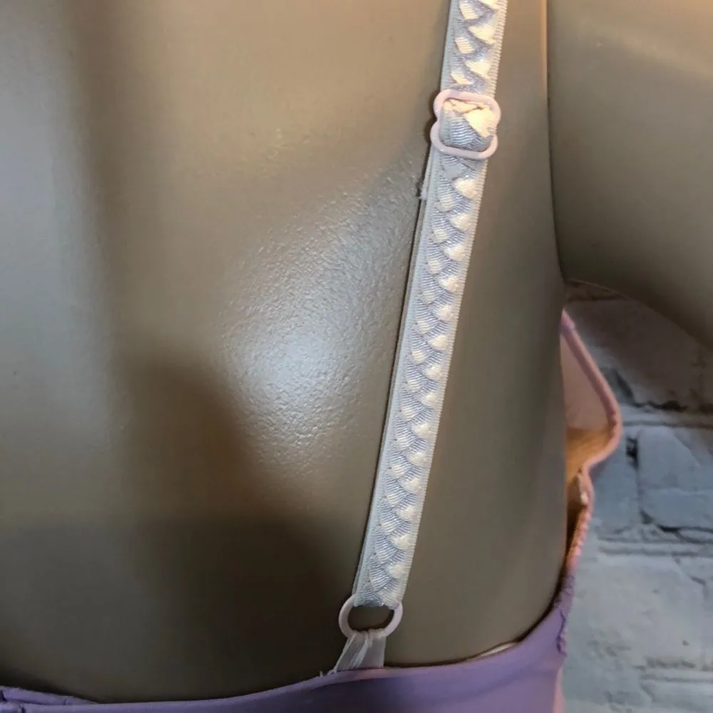 DKNY Purple Lace Trim Padded Underwire Bra 34B - Image 10