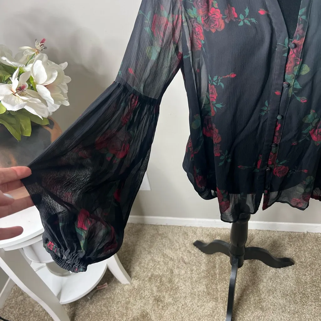 PAIGE‎ Joplin rose blouse large - Image 4