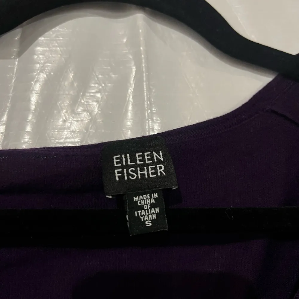 Eileen Fisher Purple Merino Wool Cardigan Sweater Size Small - Image 3