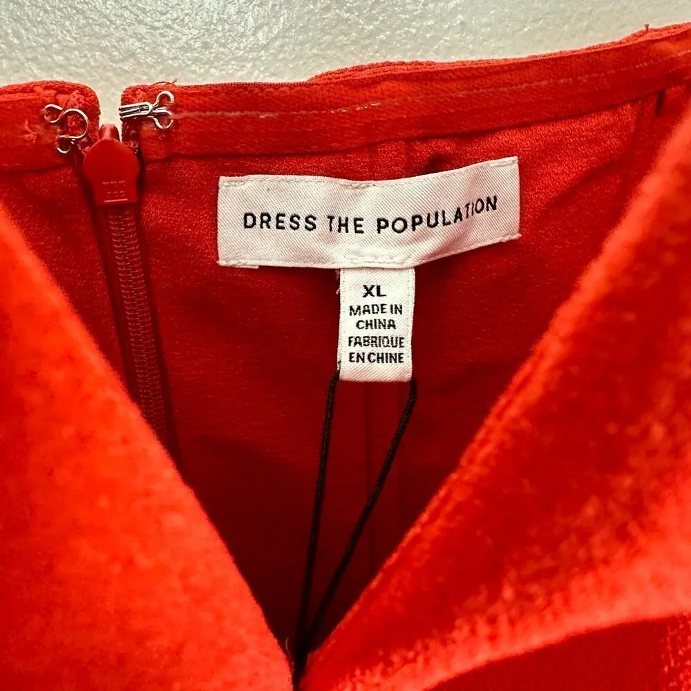 DRESS THE POPULATION Fernanda Strapless Evening Gown in Poppy Size X-Large NWT - Image 7