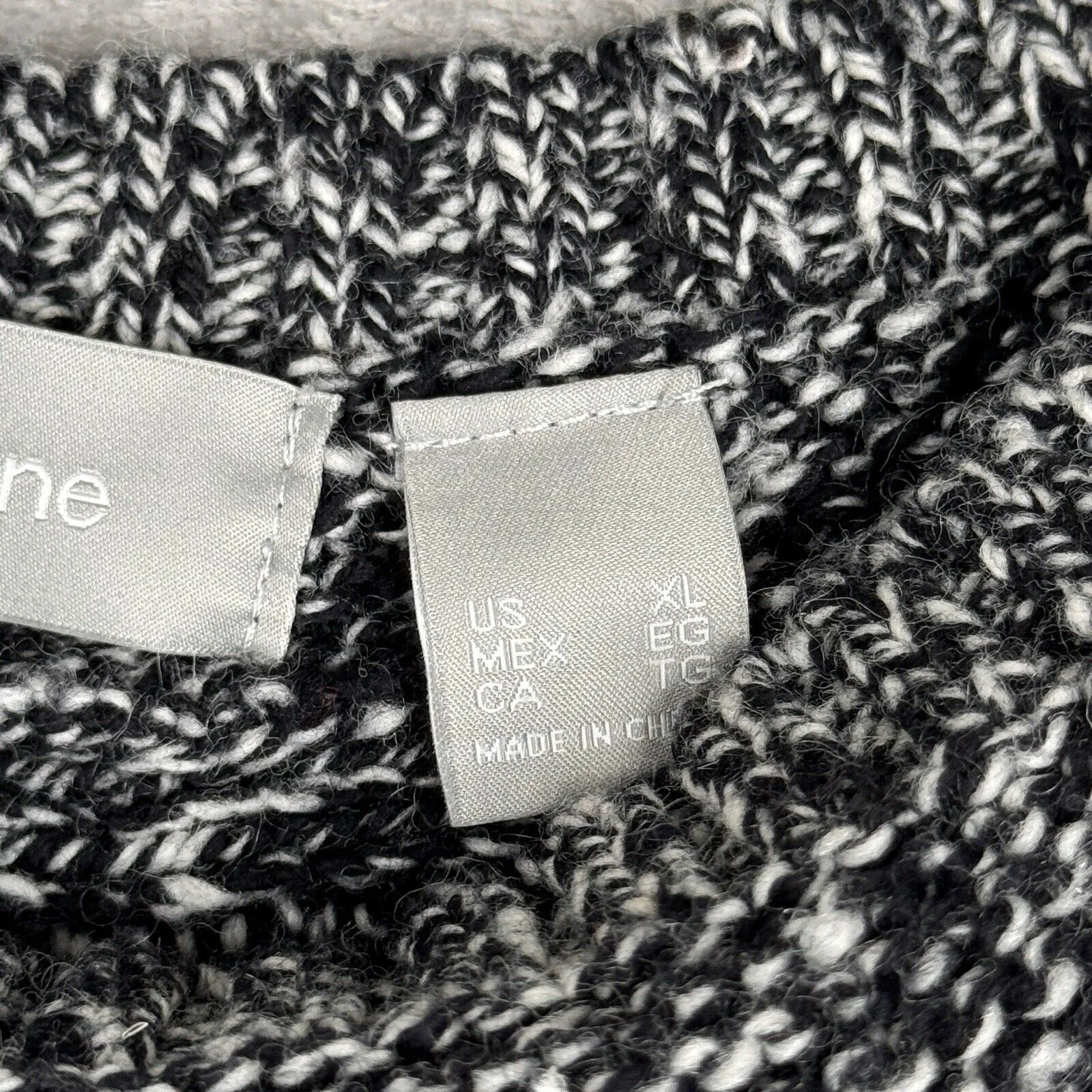 Liz Claiborne Sweater Women XL Marled Black‎ White Casual Versatile Minimalist - Image 6