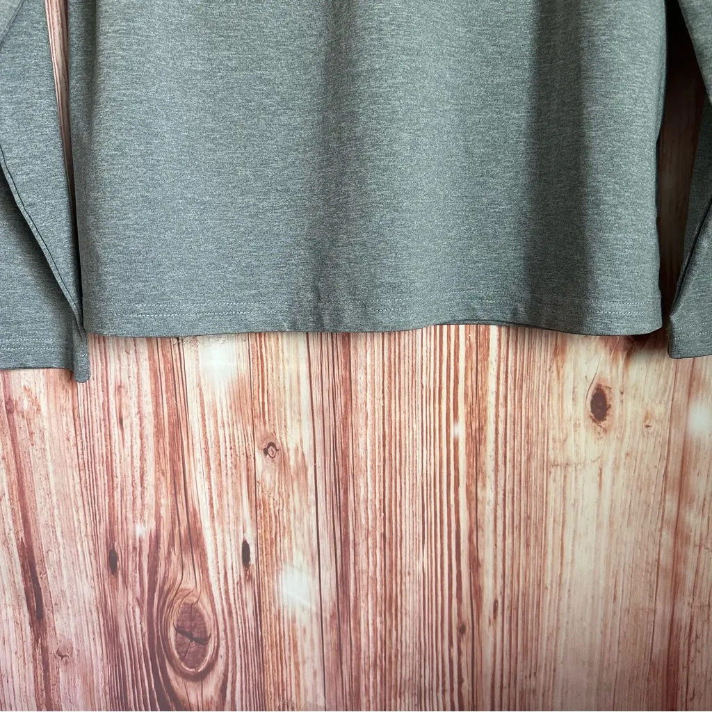 Amazon URATOT Gray Dry-Fit Long-Sleeve V-Neck Athletic Workout Shirt - Image 4