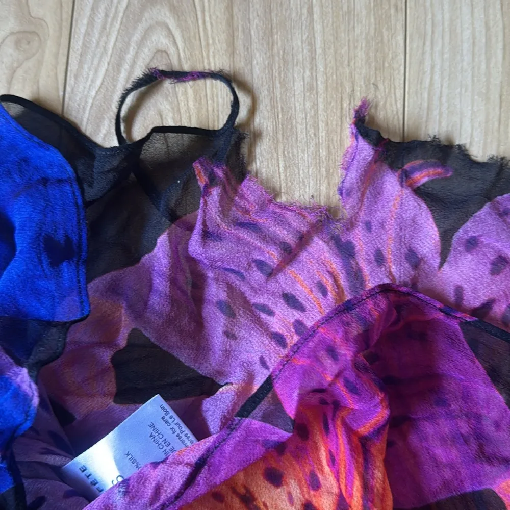 Retrofete sheer tropical floral maxi dress Blue Size XS - Image 5