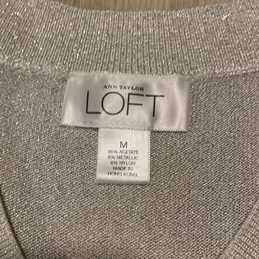 LOFT womens sparkle festive top-size M - Image 4