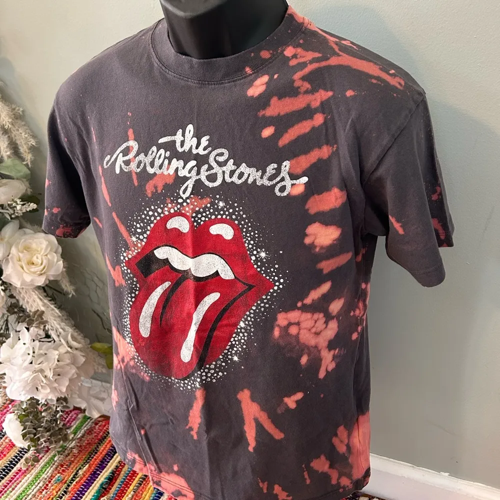 Rolling Stones Hot Lips Band Shirt Tie Dye Tongue Lips Logo XS - Image 2
