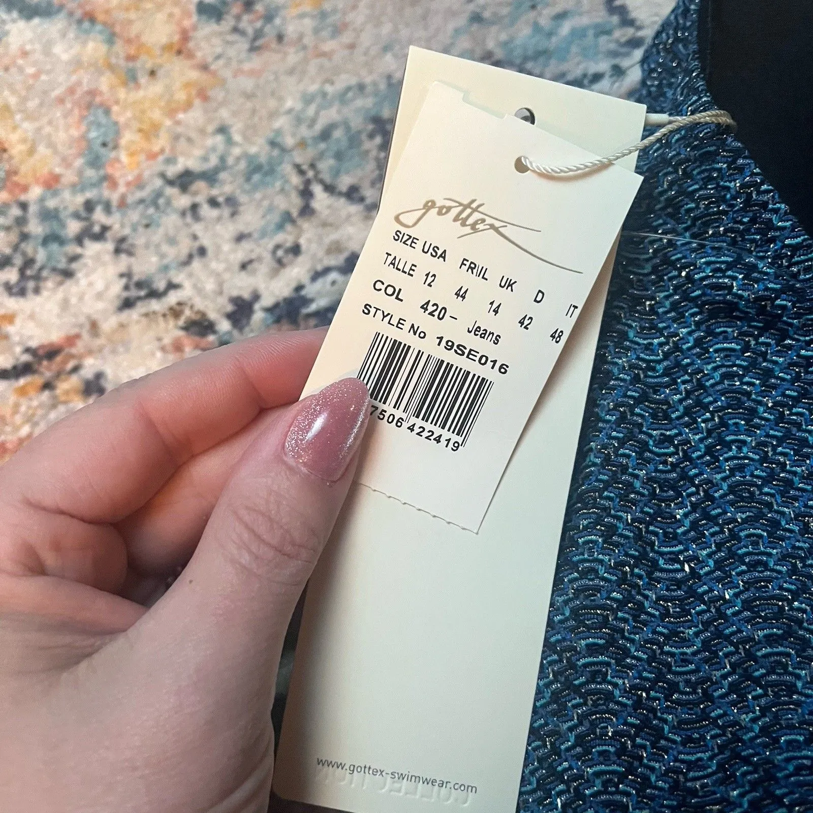 GOTTEX Cruise Tummy Control Lined Sz 12 Blue One-Piece Swimsuit NWT $228. - Image 9