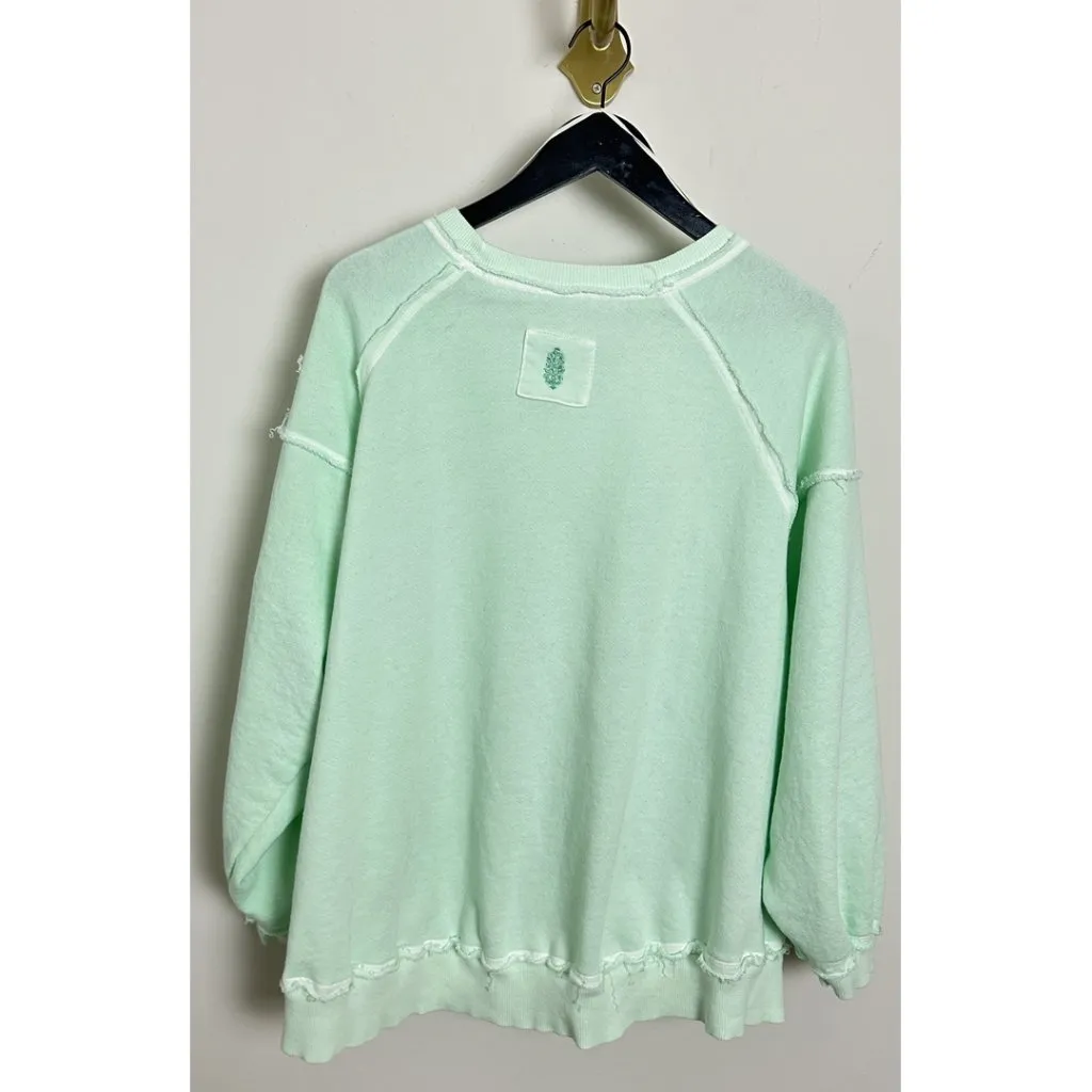 FREE PEOPLE Movement One to Beat Oversize Pullover in Pastel Green Size Small - Image 9