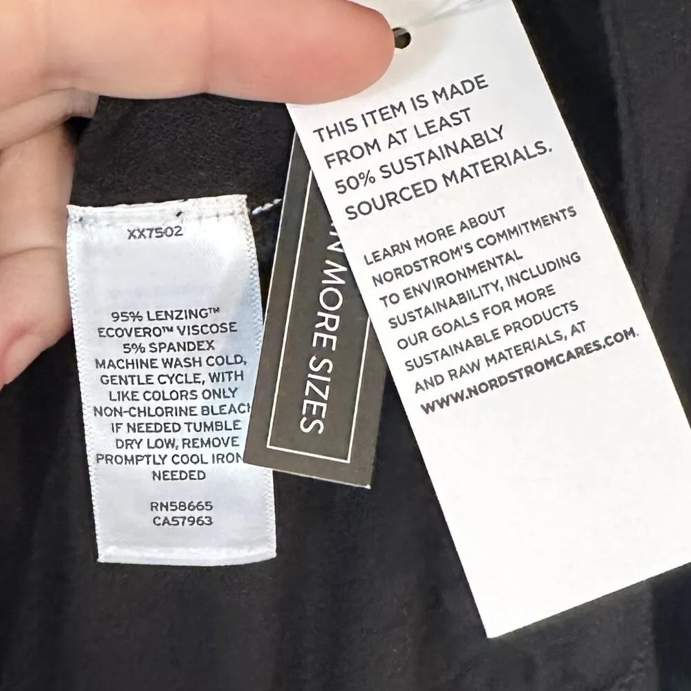 NWT BP by Nordstrom Black Long Sleeve V-Neck Sustainable Dress - Size: S - Image 5