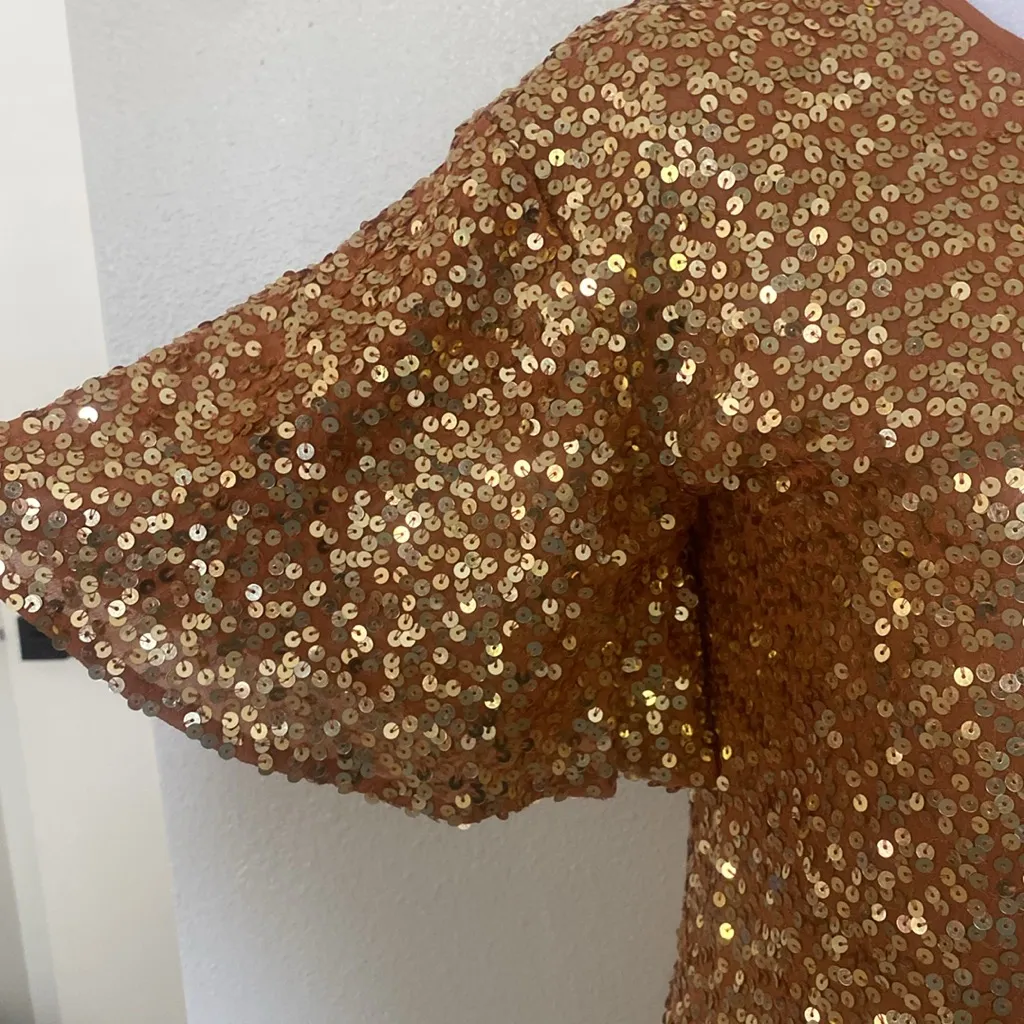 NEW FREE PEOPLE JEN’S PIRATE BOOTY SzS BLACK WATER OMBRE SEQUIN MINI SLIP DRESS - Image 5