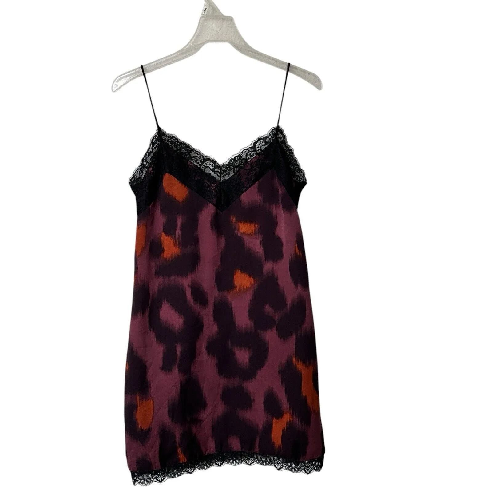 Zara Y2K Lace Trim Slip Dress Small Spaghetti Strap  Animal Print Cami Lined - Image 2