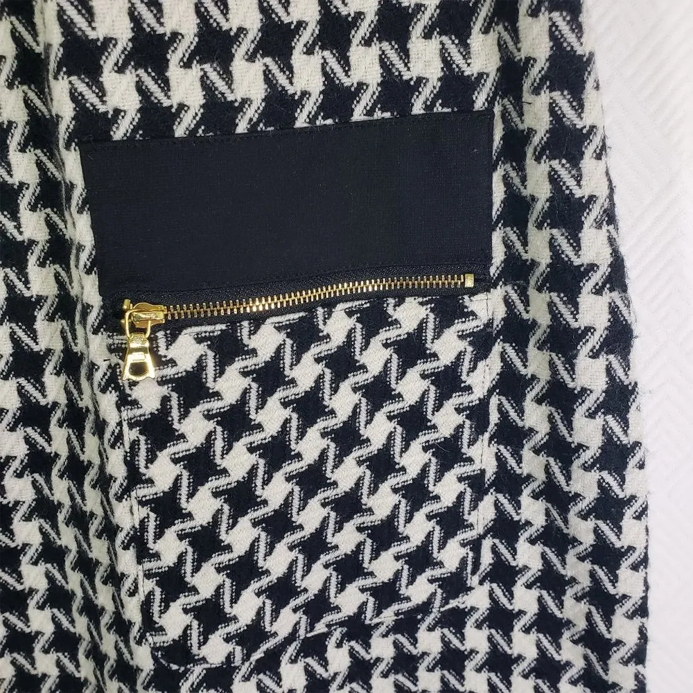 ICE Women's 8 Black, White, Blue Geometric Sheath, Knit, Vintage Dress - Image 4