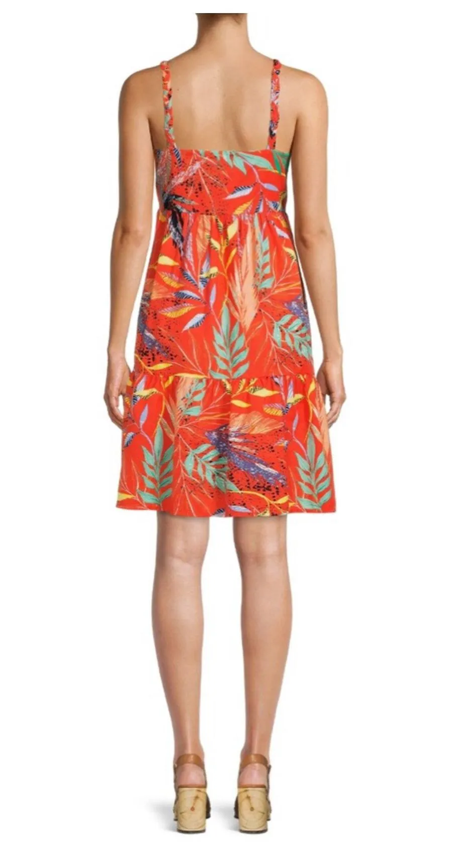 BeachLunchLounge Braided Strap Button Front Dress Sz M - Image 2