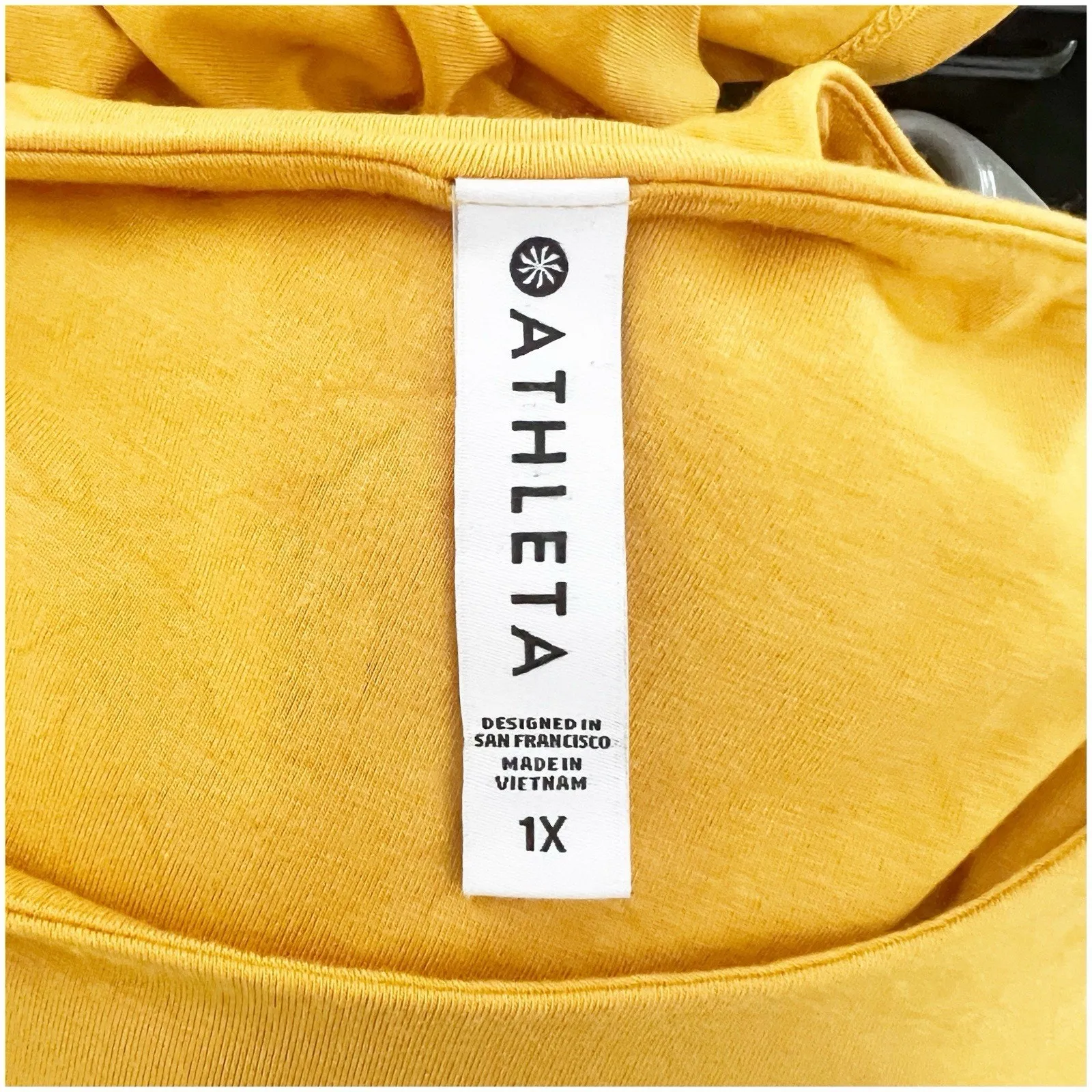 Athleta Tank Dress Athletic Pullover Sz 1X Yellow Jersey Scoop Neck Knee Length - Image 8